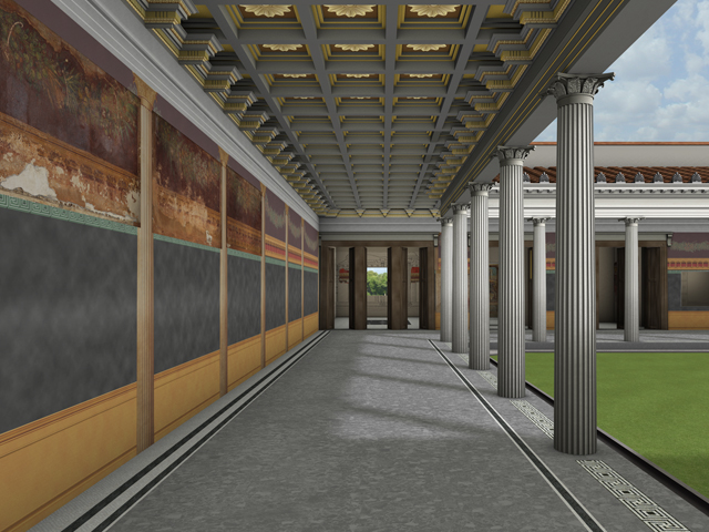 Virtual unification of the frescoes and architecture