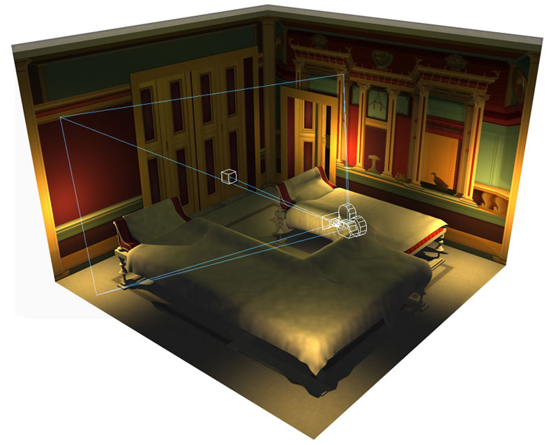 Location of the camera viewpoint in Room 23